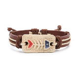 Linsoir Fashion Animal Fish Cock Heart Leather Bracelet Handmade Ceramics Animal Bracelet For Men Men Wrist Band Gifts