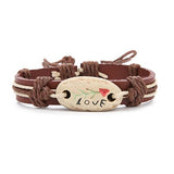 Linsoir Fashion Animal Fish Cock Heart Leather Bracelet Handmade Ceramics Animal Bracelet For Men Men Wrist Band Gifts