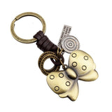 Genuine Leather Retro Handmade Key chain Cute Animal Shape Keyring Pedant Charm Car Keys Accessories for Women Men