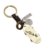 Genuine Leather Retro Handmade Key chain Cute Animal Shape Keyring Pedant Charm Car Keys Accessories for Women Men