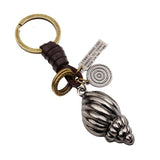 Genuine Leather Retro Handmade Key chain Cute Animal Shape Keyring Pedant Charm Car Keys Accessories for Women Men