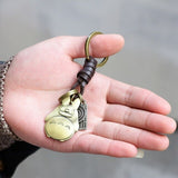 Genuine Leather Retro Handmade Key chain Cute Animal Shape Keyring Pedant Charm Car Keys Accessories for Women Men