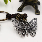Elephant Key Chains Punk Vintage Genuine Leather Keychain Handmade Men's Car Key Holder Keyring Diy