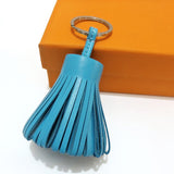 Luxury Personalized Handmade Real Leather Tassel Keychain Metal Keyring Women Bag Charm Accessory Handbag Key Chain Car Pendant