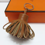 Luxury Personalized Handmade Real Leather Tassel Keychain Metal Keyring Women Bag Charm Accessory Handbag Key Chain Car Pendant