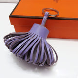 Luxury Personalized Handmade Real Leather Tassel Keychain Metal Keyring Women Bag Charm Accessory Handbag Key Chain Car Pendant